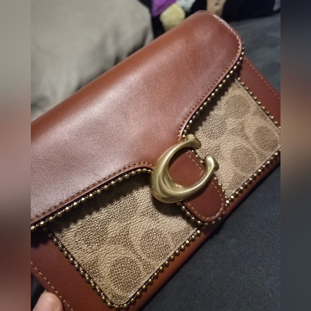 Coach Tabby Chain Clutch In Canvas
